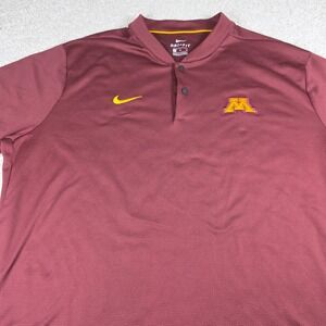 Nike Dri-Fit Polo Shirt Mens XL Maroon Minnesota Golden‎ Gophers Performance
